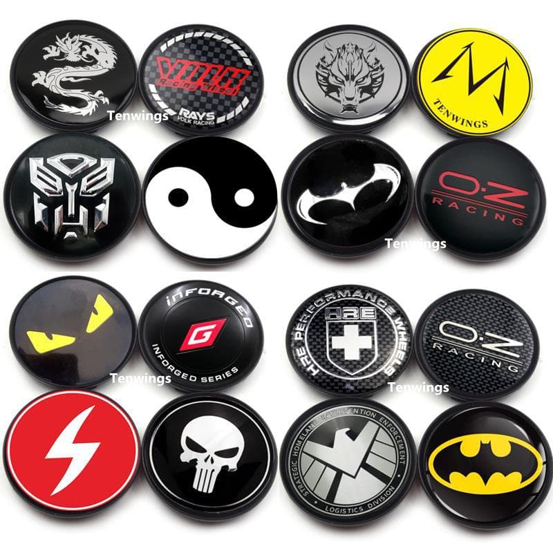 Universal Custom Wheel Hub Center Cap Logo Diameter 60MM / Inner Diameter 56MM Personalized Black Car Emblem