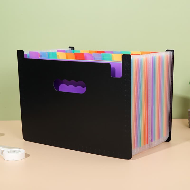 Rainbow Accordion File Organizer A4 Document Storage Bag Multi-Layer Folder Desktop Vertical Accordion Folder Wholesale