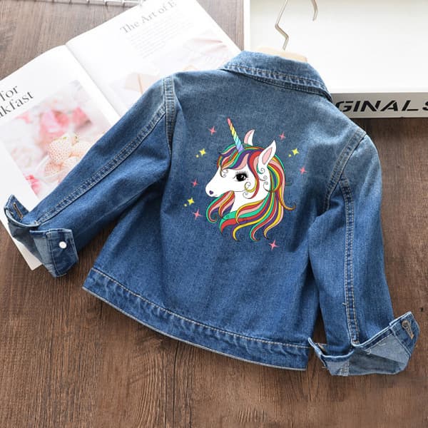 Spring denim jacket for girls, 2022 Korean style solid color single breasted non-hooded blue denim coat