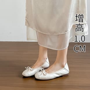 French Flats Ballet Shoes for Women 2026 New Spring Autumn Soft Leather Bow Shallow Mouth Single Shoes Ballet Dance Shoes