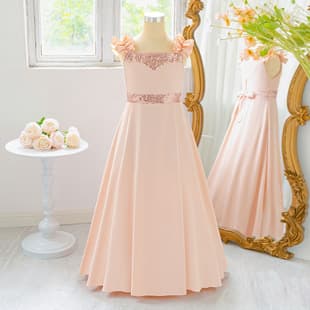 Stock Wholesale Medium and Large Children's Princess Dress, Flower Girl Long Dress, Host Stage Festival Performance Girls' Dress