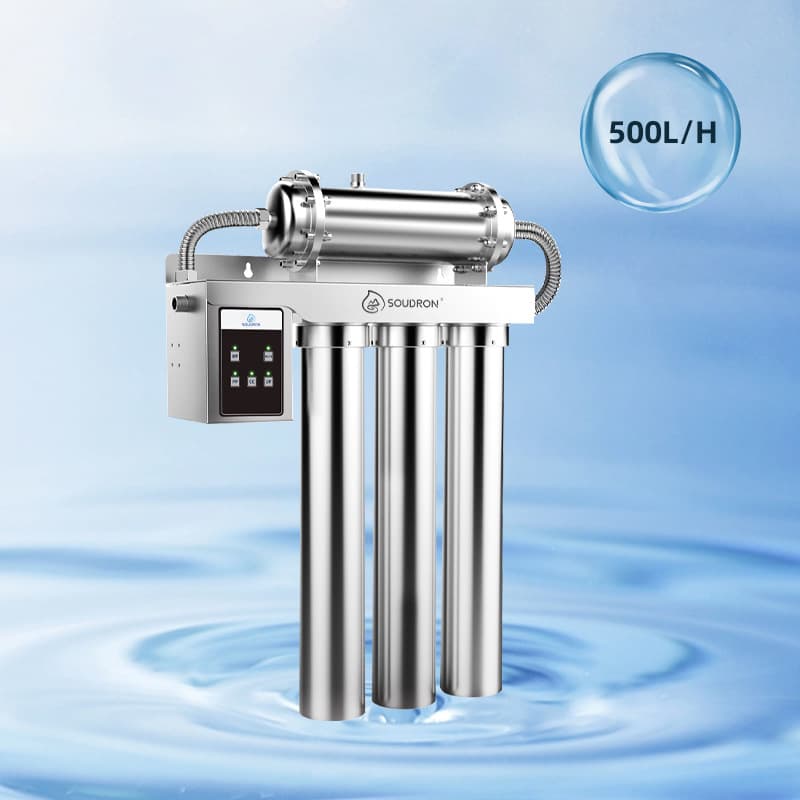 0.5 Tons/Hour Four-Stage Ultrafiltration Water Purifier Wall-Mounted 10-Nanometer Filtration Household Commercial Tap Water Filtration