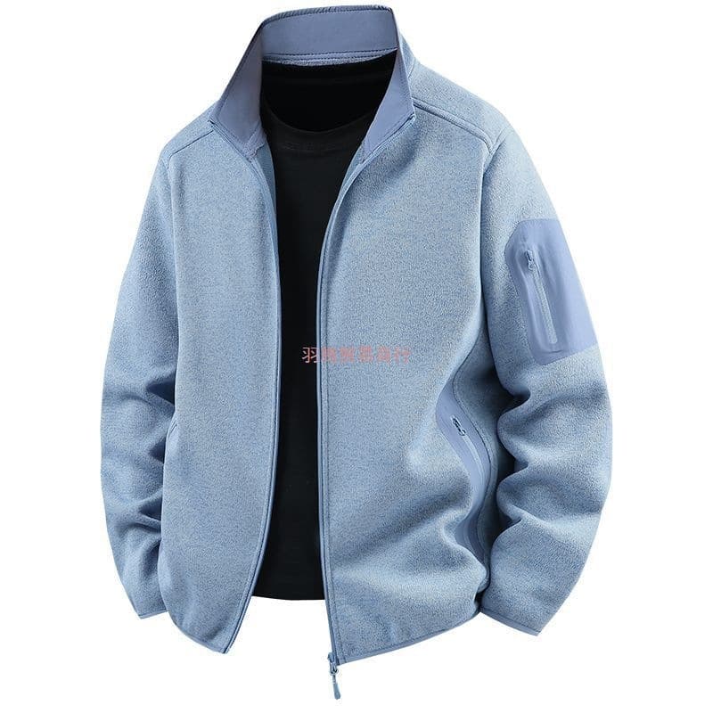 New Arrival Cardigan Hoodie, Men's Spring/Autumn Knitwear, Casual Stand Collar, Middle-Aged Dad Trendy Coat Jacket