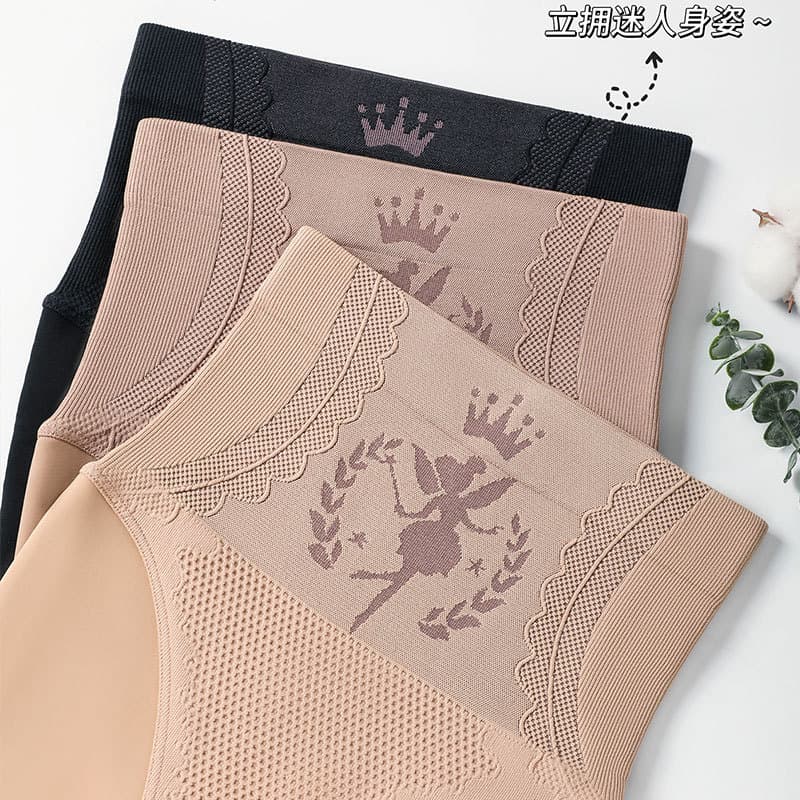 Flower Fairy Water Light Socks, Bare Leg Goddess Tool Thermal Pants, High-Waist Abdomen Control Butt Lift Thick Fleece Warm Integrated Pants, Plus Size