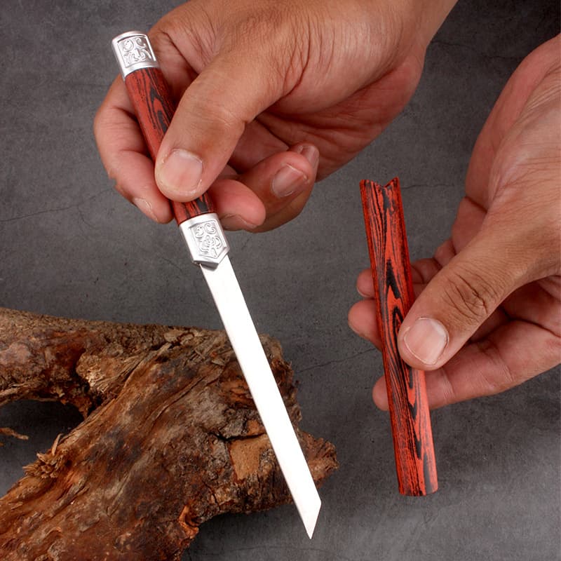 Outdoor BBQ High Hardness Wilderness Survival Knife Portable Camping Sharp Straight Knife Fruit Knife Magic Pen Knife