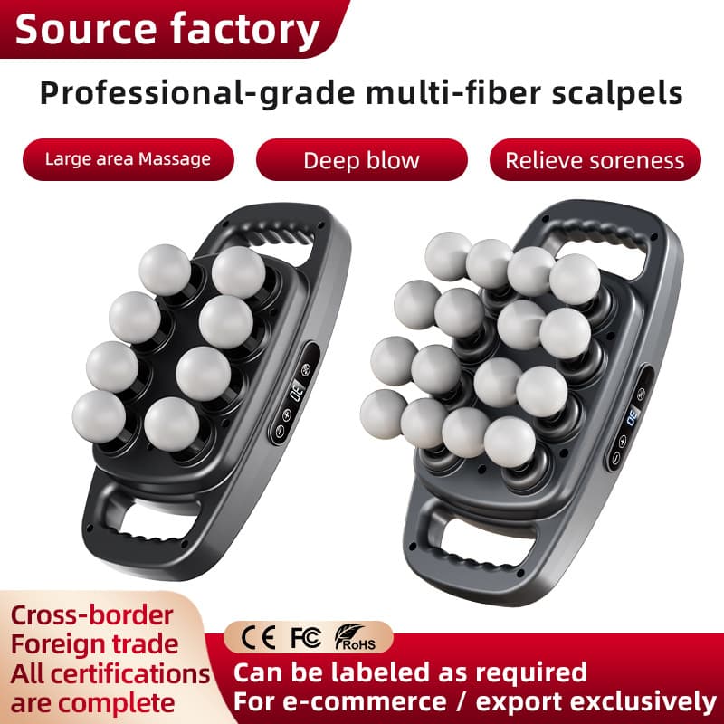 Cross-border Multi-head 16-head Fascia Gun Eight-head Multi-head Fascia Gun Powerful Deep Impact English Version
