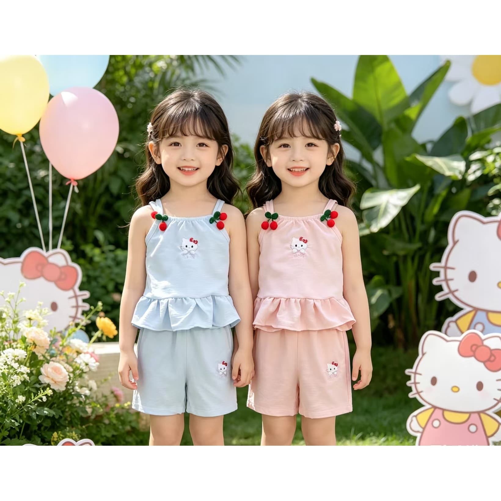 Korean Style Baby Girl Outfit Set Summer Thin Cami Top and Shorts Two-Piece Set Infant Toddler Cool Summer Going Out 2-Piece Set