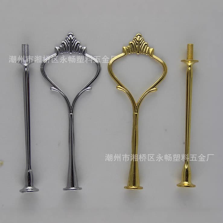 Small Crown-shaped Cake Plate Stand Zinc Alloy Fruit Plate Holder Hardware Rack Pastry Fruit Handle