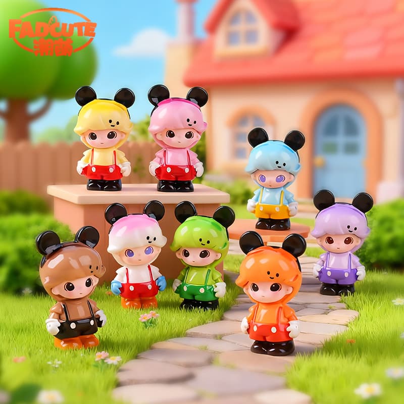 Popular Internet celebrity blind box overalls Mickey Mouse ornaments trendy toy figures wholesale desktop resin cute doll ornaments