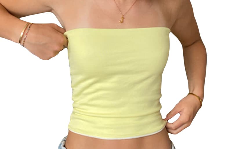 Amazon Cross-Border Best Seller Striped Solid Color Tube Top Summer Fashion Casual Trendy Crop Top for Women