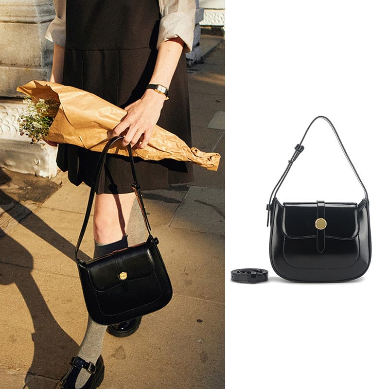 Niche Autumn/Winter Small Square Bag Cowhide Leather Shoulder Bag Women Handbag Commuter Matching Underarm Bag Fashion Versatile