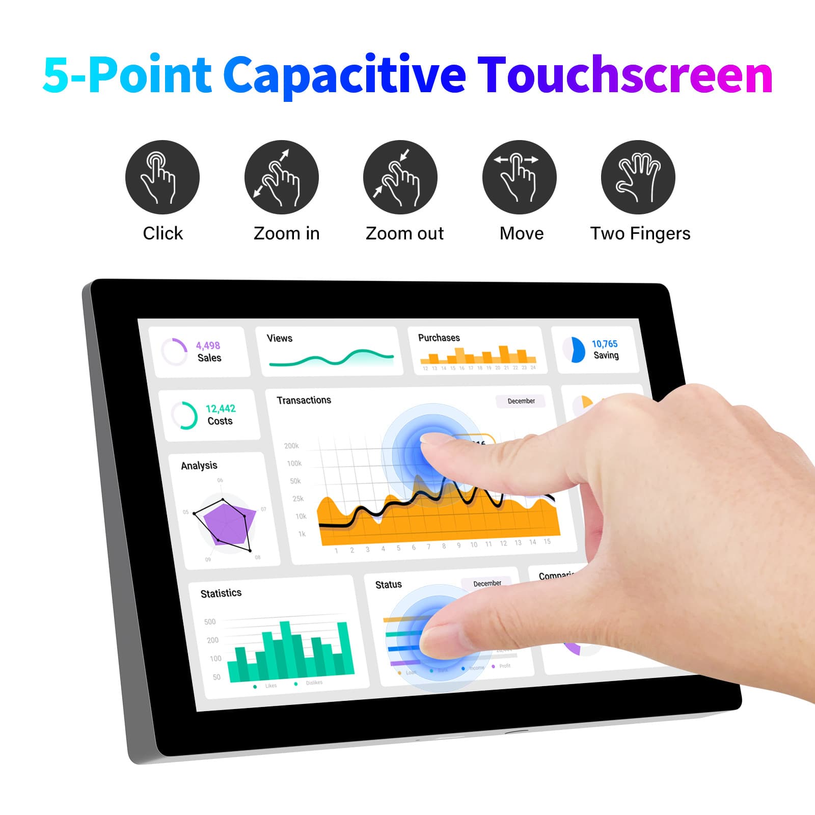Type-C interface mini 7-inch extended screen monitor, resolution office auxiliary screen, screen projection, portable.
