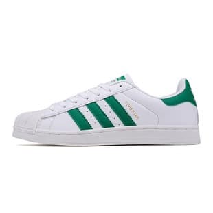 Three-stripe couple style fashionable versatile casual shoes, lightweight leather upper thick sole low-top comfortable shell toe white board shoes