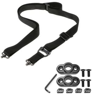 MS4 American-Style Tactical Sling, Two-Point Nylon Outdoor Gun Sling, QD Sling Swivel with Base Mount Set