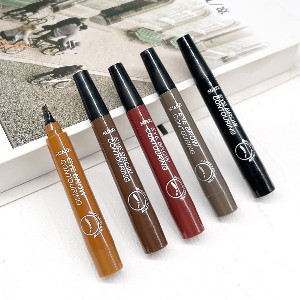 Four-Prong Water Eyebrow Pencil Waterproof Long-Lasting Smudge-Proof Women's Authentic Individual Strands Natural Wild Eyebrow Simulation Liquid Manufacturer