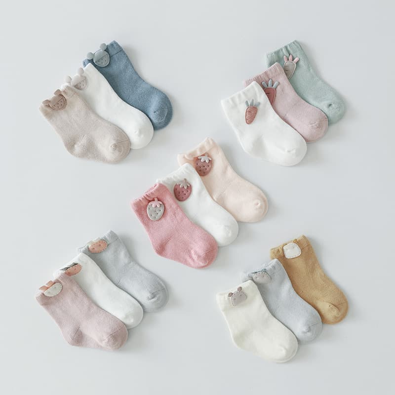 New Spring/Autumn Baby Socks, Cute and Super Soft, Combed Cotton Mid-Calf, Korean Style, Newborn Baby Socks