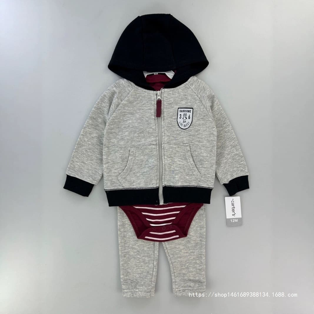 MOQ 1 piece Car*ters Carter's long-sleeve romper and jacket 3-piece set baby jacket sets in stock