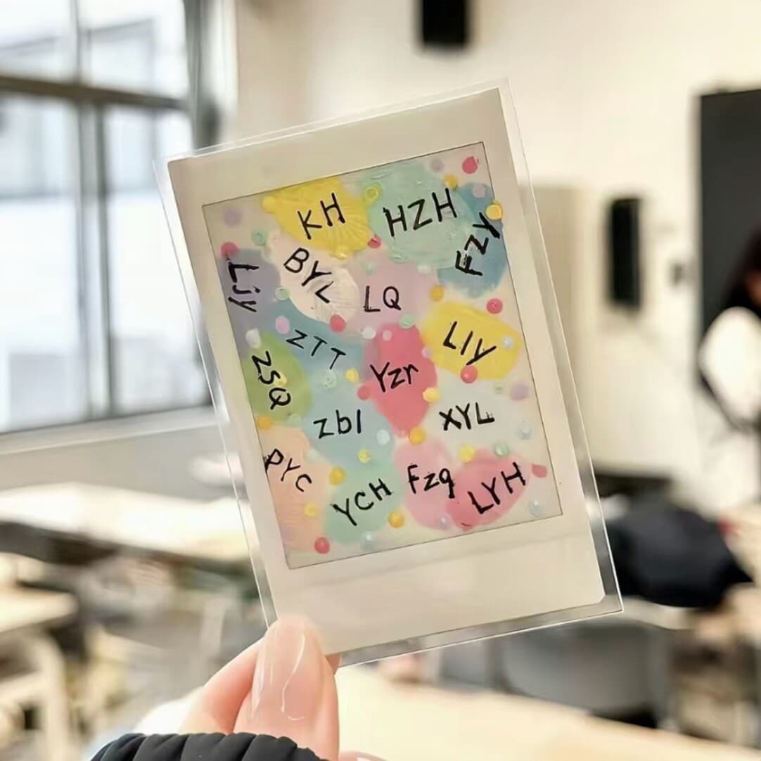 Graduation Season Fingerprint Handprint Painting Pendant DIY Material Kit Graduation Commemorative Mini Greeting Card Creative Gift for Classmates
