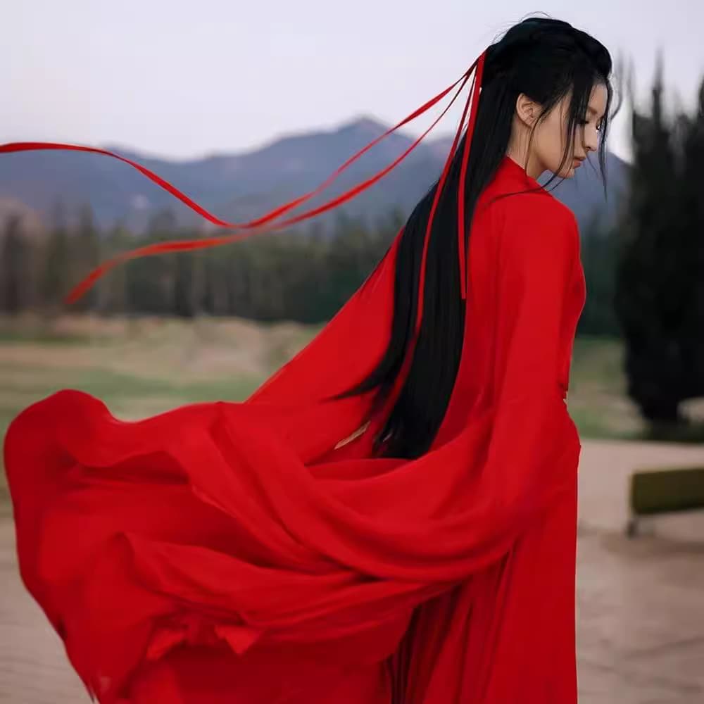 Red Adult Han Dynasty Female Wei and Jin Martial Arts Style Ancient Costume Chinese Classical Dance Ancient Style Performance Costume 2025 New Arrival