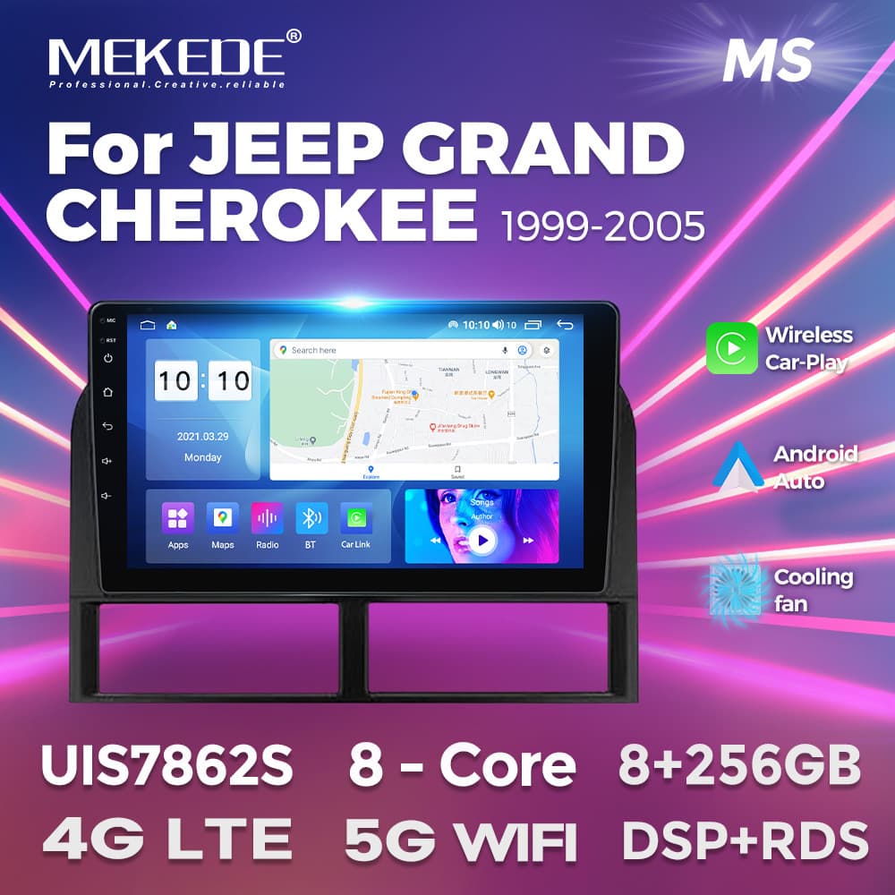 For Jeep Grand Cherokee 1999-2005 Android Large Screen Central Navigation Bluetooth
