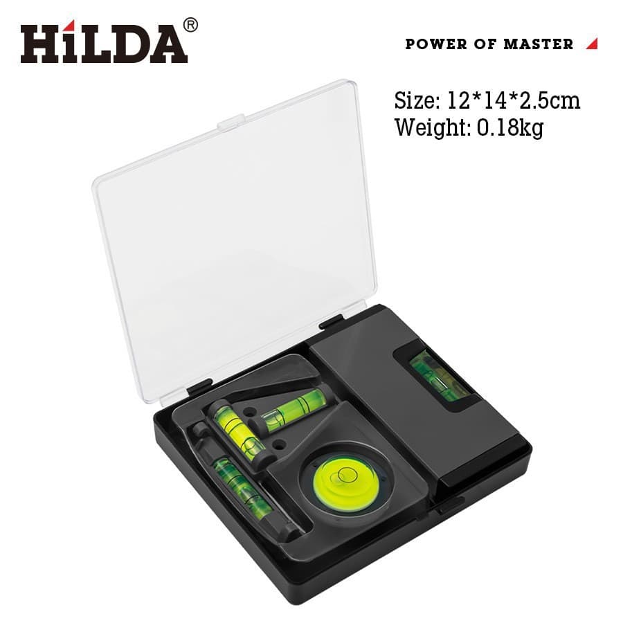 Hilda Factory Stock Wholesale Magnetic Spirit Level Mini Portable Level for Home Decoration Balance Ruler Straightedge