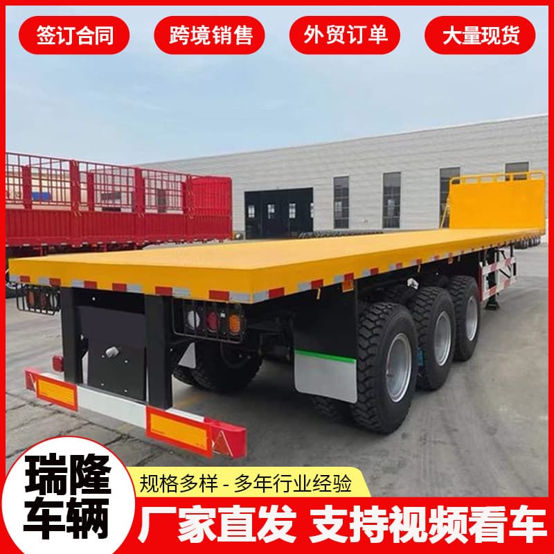 Telescopic low-bed special semi-trailer heavy transport vehicle large engineering machinery trailer detachable trailer