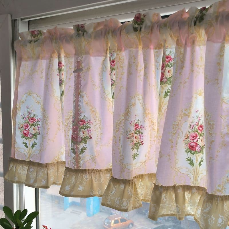 Window Valance Decorative Top Curtain, Bookcase Door Curtain, Draw Curtain, Shoe Rack Shelf Fabric Curtain, Wardrobe Dust-Proof Curtain B144
