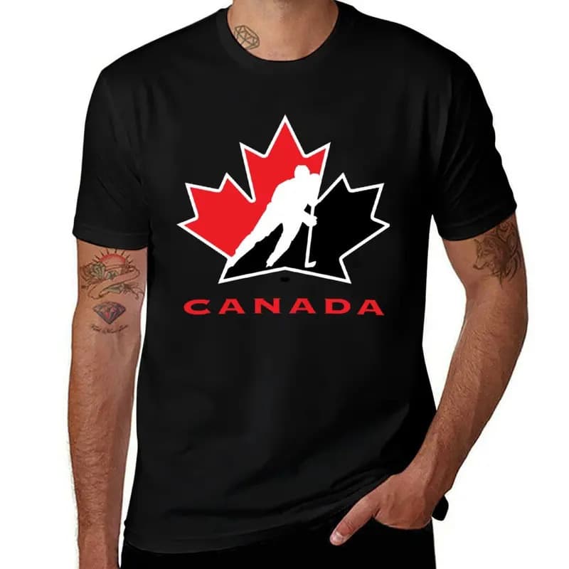 [Cross-border European code] HOCKEY CANADA LOGO T-Shirt oversizeds sports fan