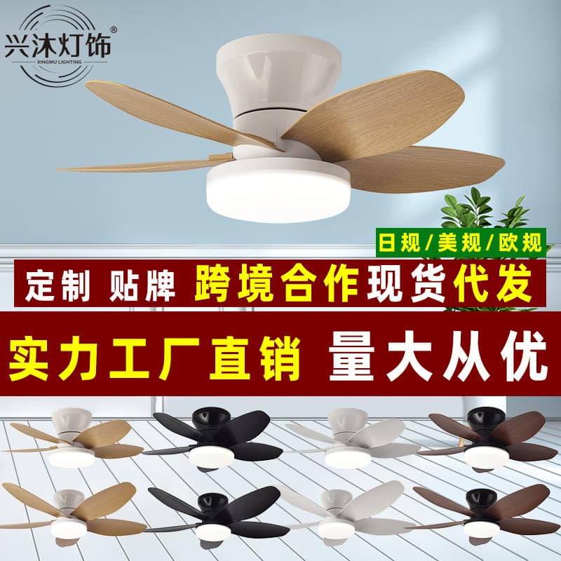 New Arrival Fan Light, Japanese Standard, for Study, Restaurant, Bedroom, Ceiling Fan with Light, Cross-border Amazon Factory Direct