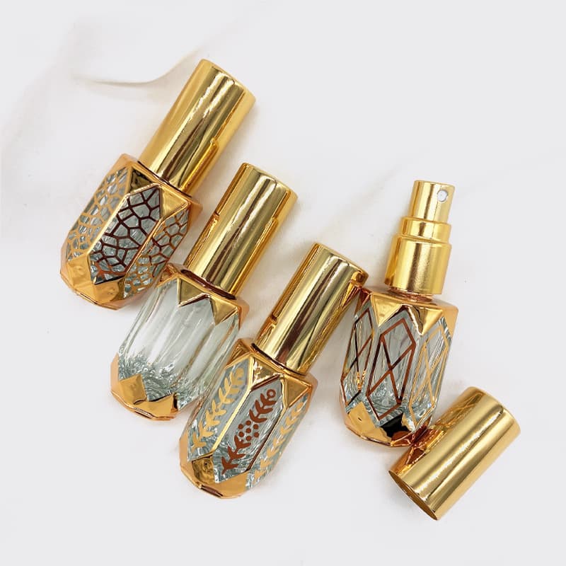 6ml perfume bottle sub-bottle essential oil roller bottle golden carved circulating spray bottle sample portable cosmetic bottle