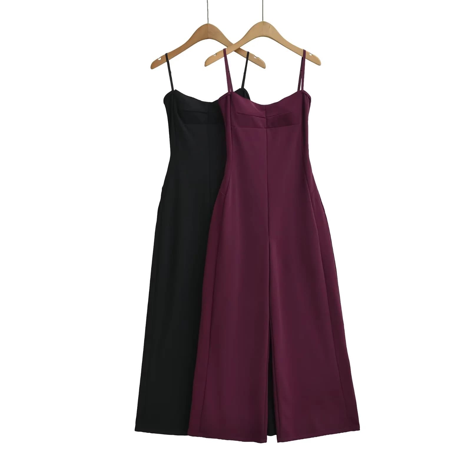 Mature Vintage Style Strapless Jumpsuit for Women Summer with Removable Pads Slimming Wide Leg Pants