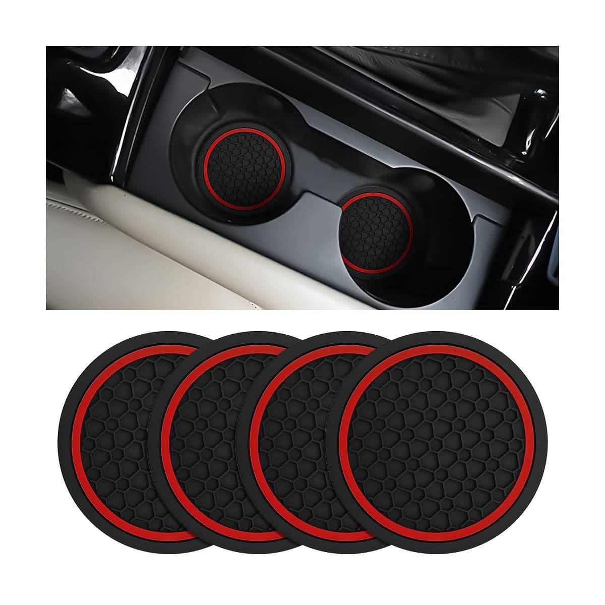 Universal Non-Slip Car Cup Holder Coaster Round Cup Mat Interior Accessory Insert Water Bottle Holder Pad Car Storage Accessory
