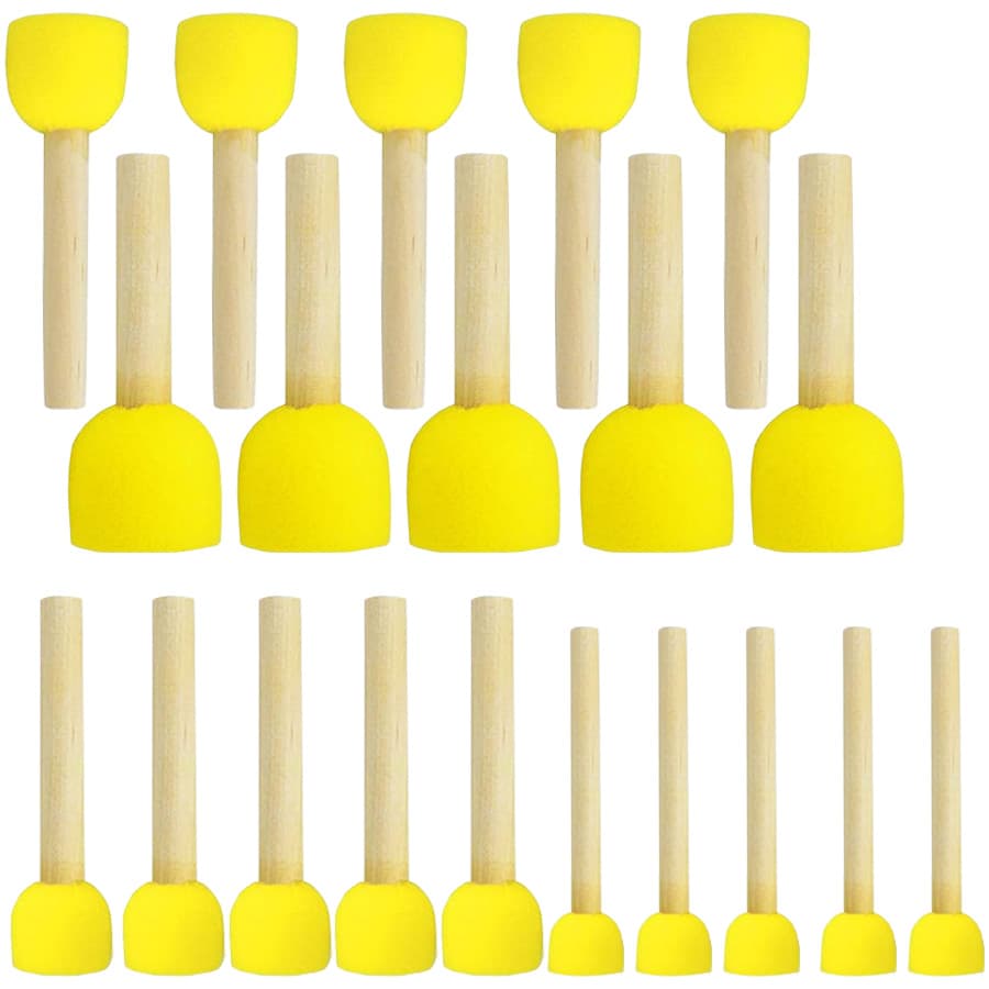 Cross-border sponge mushroom heads, sizes 1-4, DIY painting stamps with natural wood handles, children's early education supplies factory direct