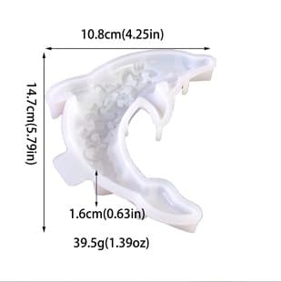 9809 Dolphin Pendant Silicone Mold DIY Resin Ornament Wall Decoration Wall Hanging Rose Dolphin Epoxy Mold