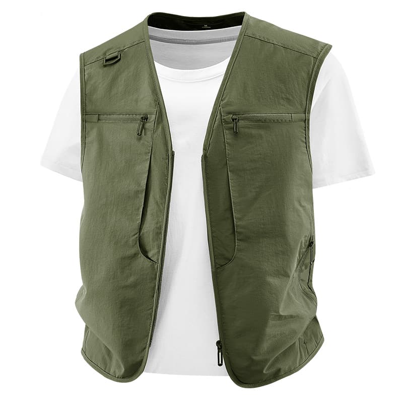Vest men's thin spring and autumn outdoor casual multi-pocket fishing vest men's workwear quick-drying vest jacket