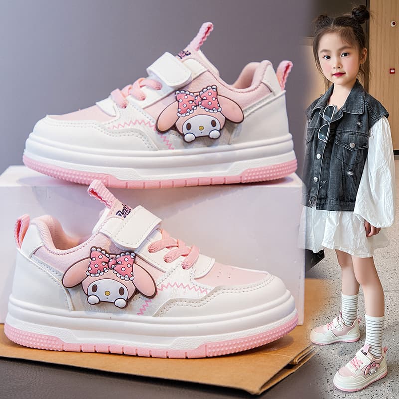 Girls' Sports Shoes with Hook-and-Loop Closure, Fall 2025 New Campus Casual Shoes, Soft Sole Leather Upper Children's Sneakers