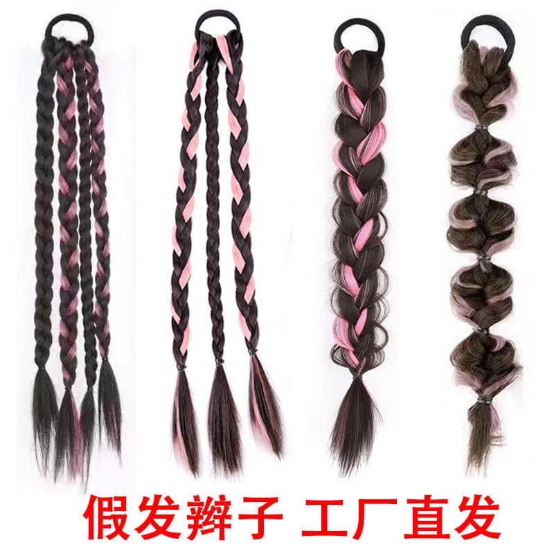 Ponytail Braided Wig Double Ponytail Braid Wig Box Braids Dreadlocks Hair Accessories Fake Braids Color Braids Twist Braids