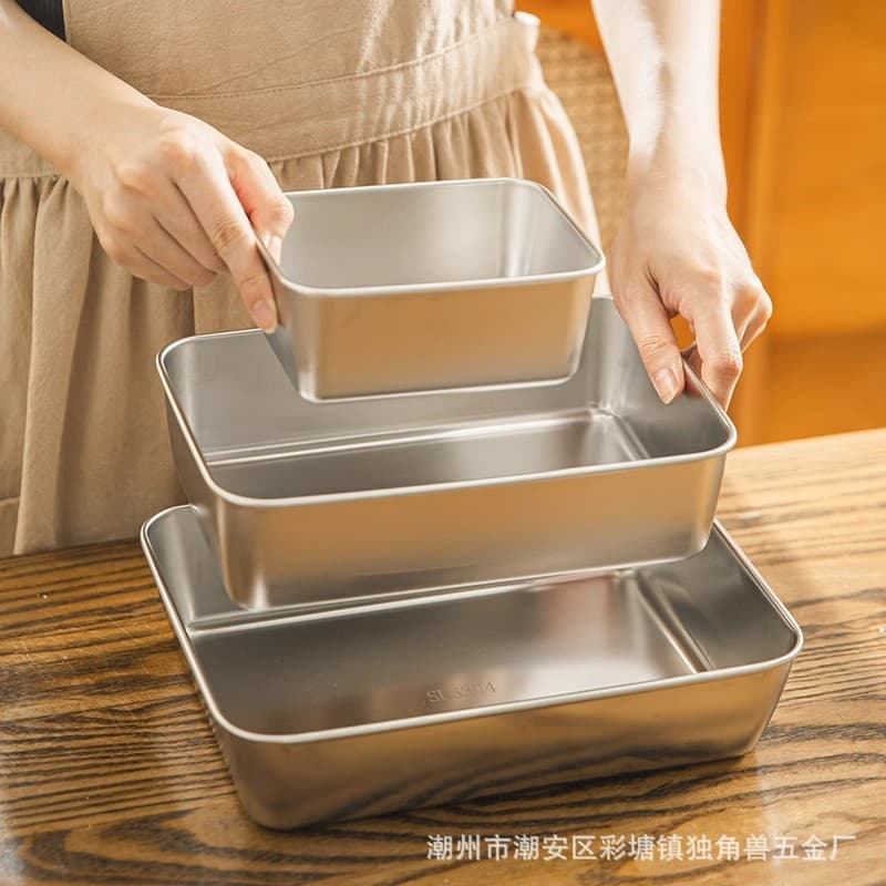 Stainless Steel Airtight Leak-Proof Lunch Box Square Multi-Functional Kitchen Vegetable Fruit Storage Container