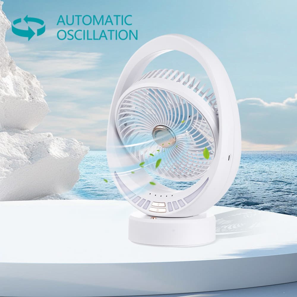 Small 8-inch portable Type-C USB interface electric fan, rechargeable table fan.