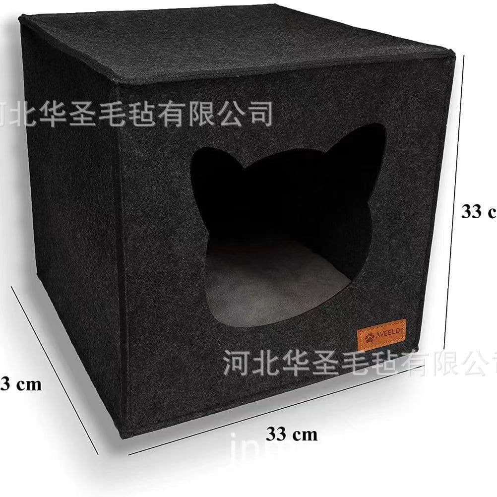 Cat Supplies Cat Bed Wool Felt Four-Season Princess Dog Bed Small Dog Cute Creative Foldable Four-Corner Cat Cave Wholesale