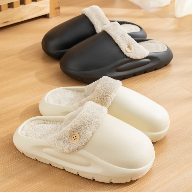 Removable Waterproof Cotton Slippers for Women and Men, New Autumn/Winter Indoor Home Warm Non-Slip Couple Outdoor Wear