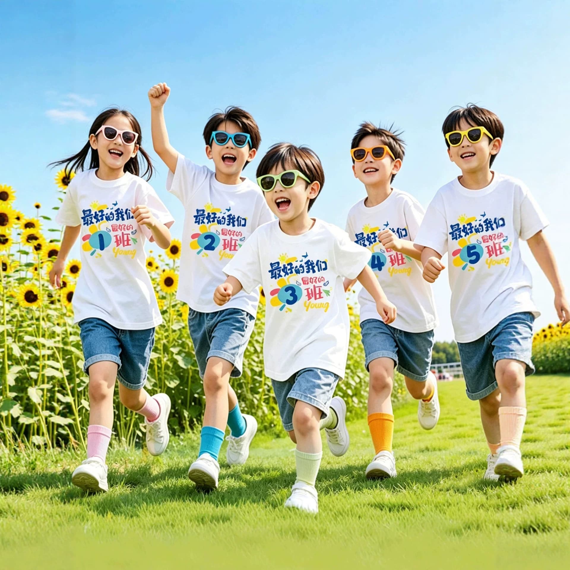 Kindergarten Graduation Class T-Shirt, Elementary School Sixth Grade Summer Sports Day Parent-Child Activity Pure Cotton Short Sleeve