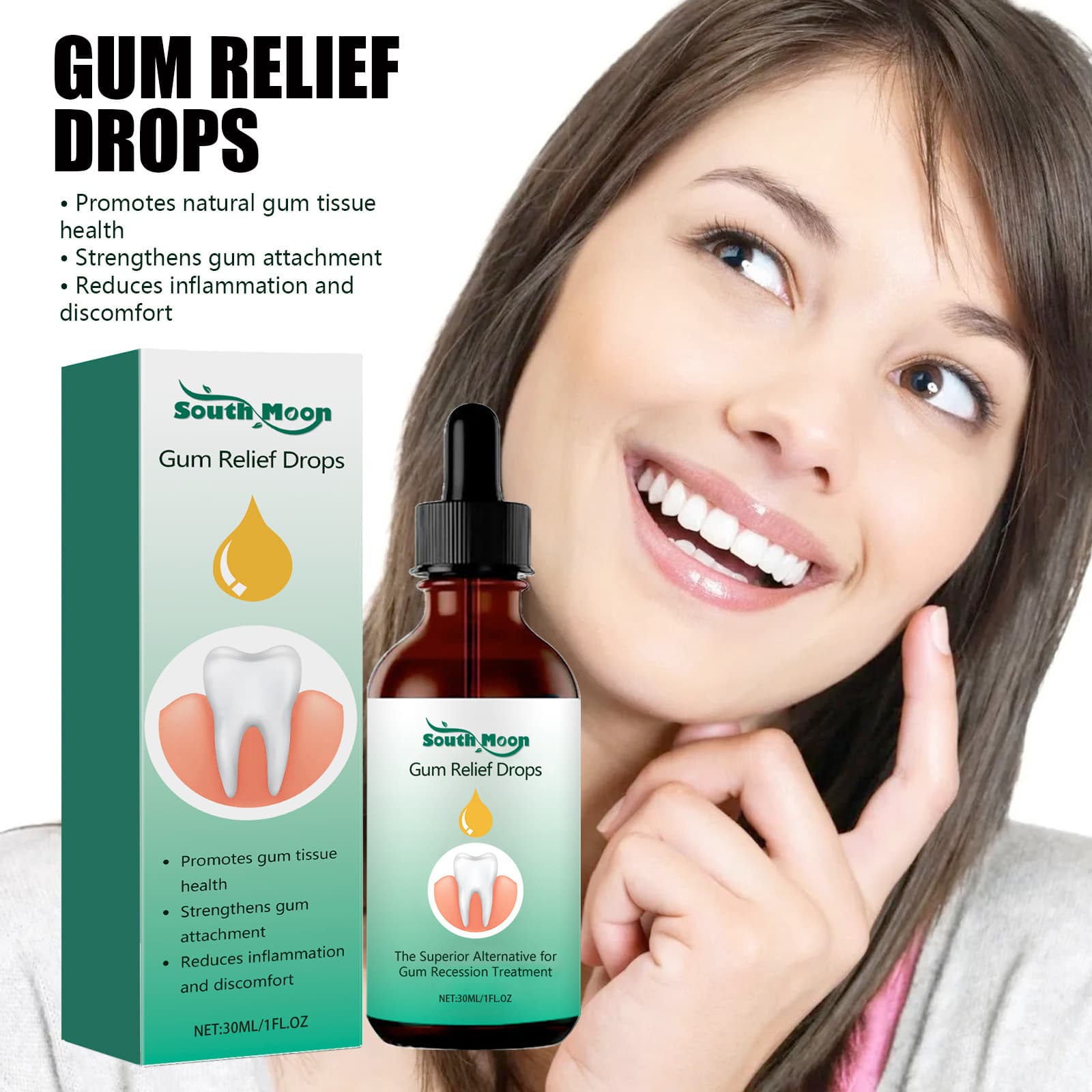 SOUTH MOON Teeth Care Drops for Oral Hygiene and Tooth Discomfort Relief