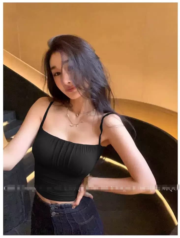 New Summer Sexy Short Ruffle Camisole with Waist Cinching, Slimming Inner and Outer Wear, Built-in Padded Bra