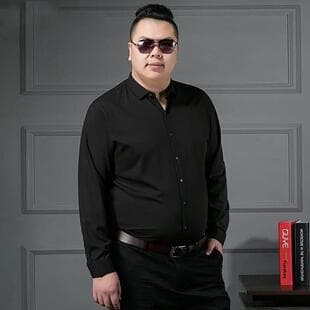 2023 New Plus Size Shirt for Men, Big and Tall Loose Fit, White Dress Shirt