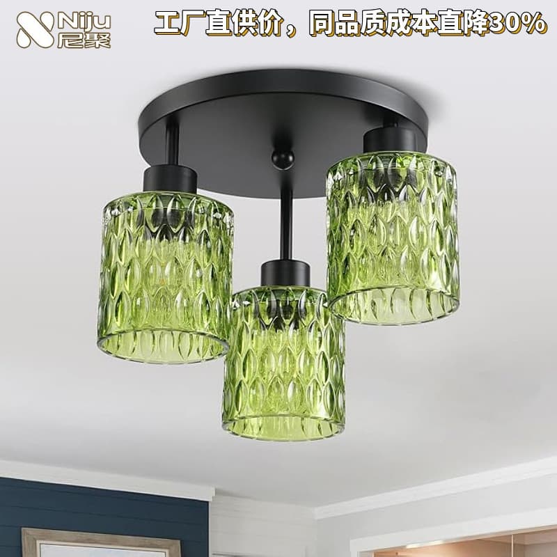 Cross-border minimalist glass ceiling light, European-style hallway light, Italian-style restaurant entrance bar LED ceiling light