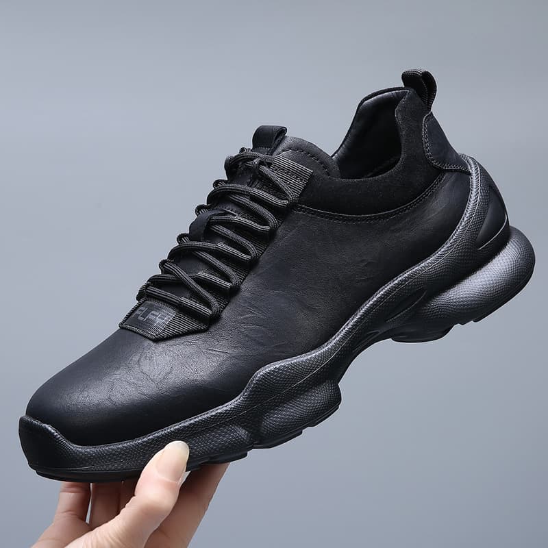 New Love Istep Genuine Leather Walking Shoes Outdoor Sports Cross-Country Running Shoes Cut Out Breathable Casual Non-Slip Mountaineering Hiking Shoes
