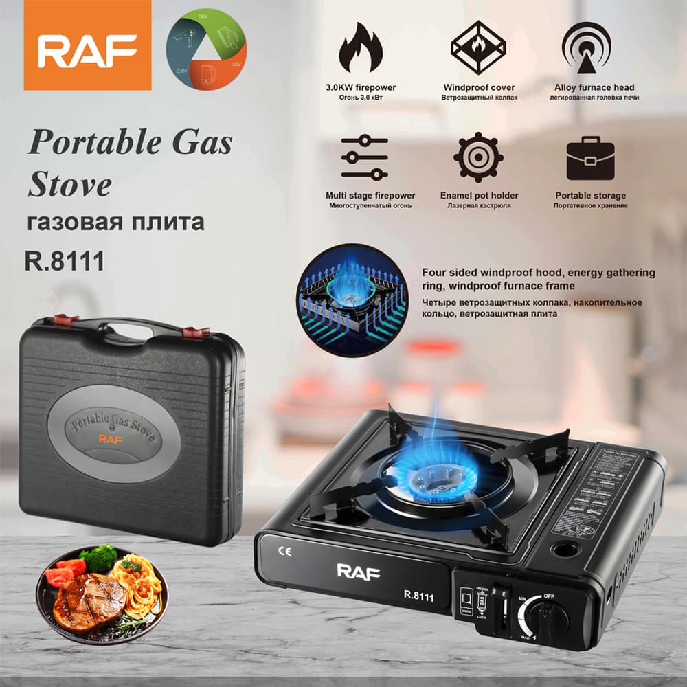 RAF portable outdoor picnic stove, suitable for home use, hot pot, gas, windproof, magnetic gas stove.