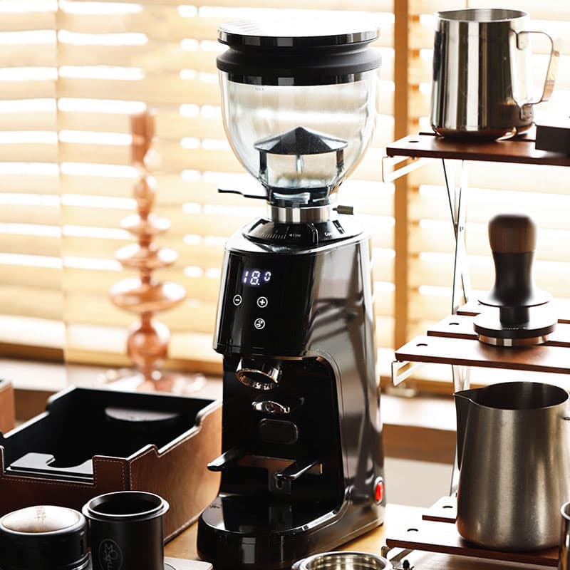 Commercial & Home Italian Burr Grinder, Quantitative Electric Coffee Bean Hurricane Grinder, Fully Automatic Electric Commercial Grinder