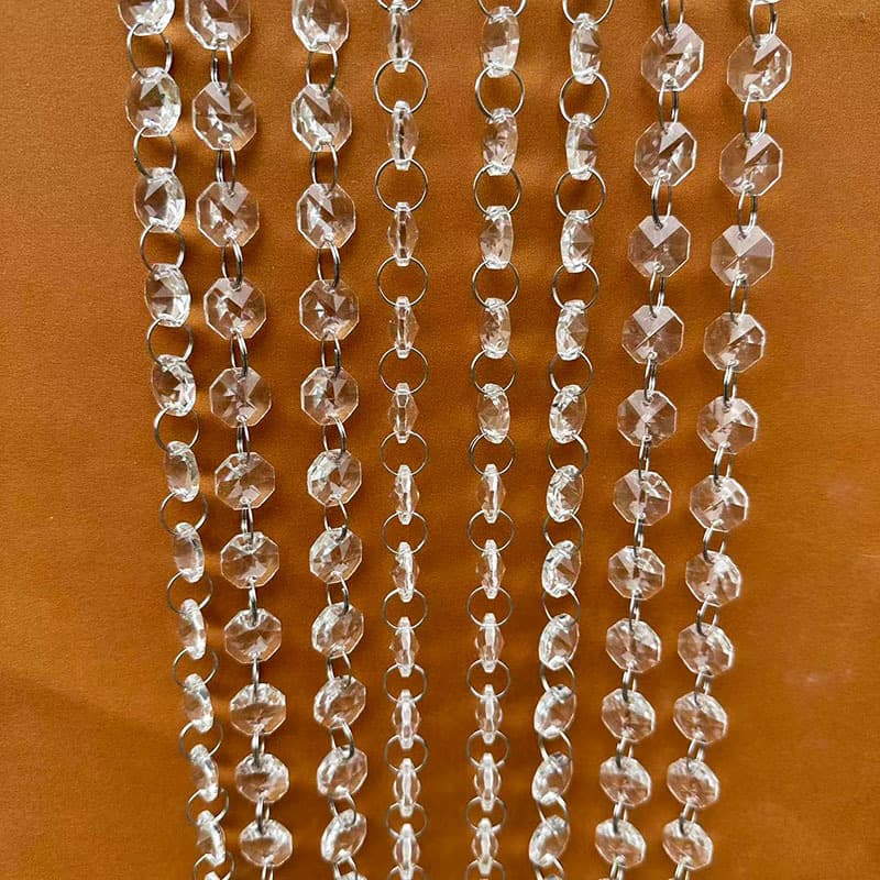 DIY Acrylic Crystal Octagonal Beads Pre-strung Bead Curtain Door Curtain Crystal Chandelier Accessories Wedding Beaded Beads